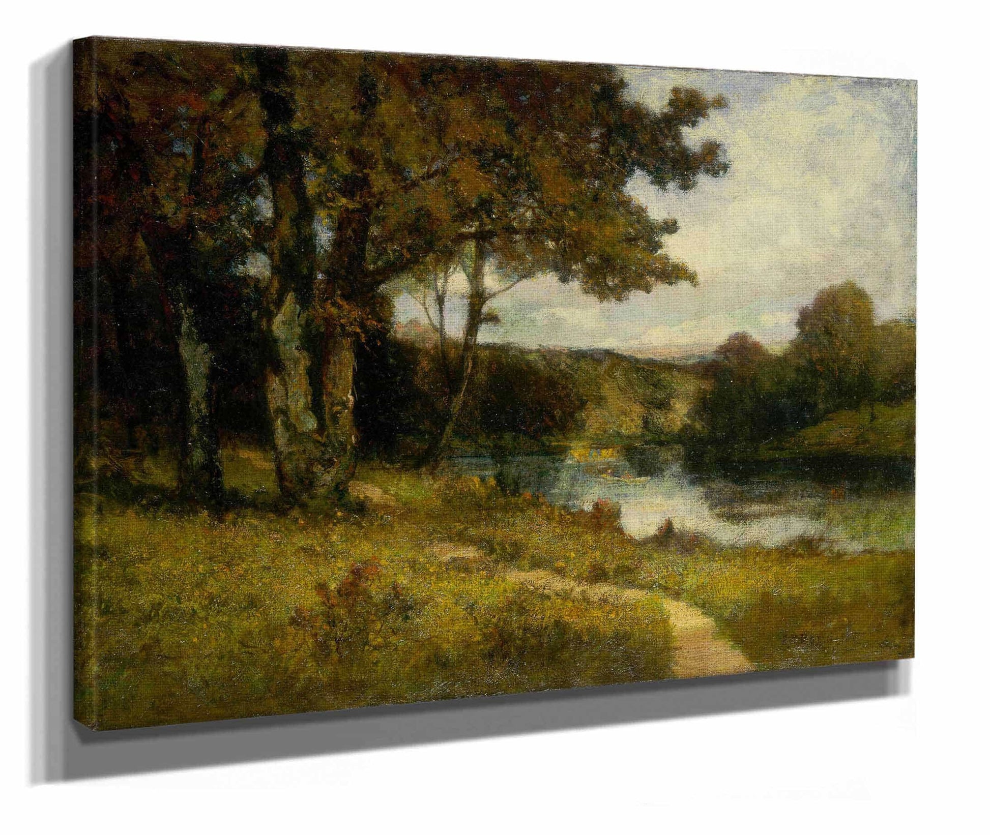 Untitled Landscape Trees Near River by Edward Mitchell Bannister