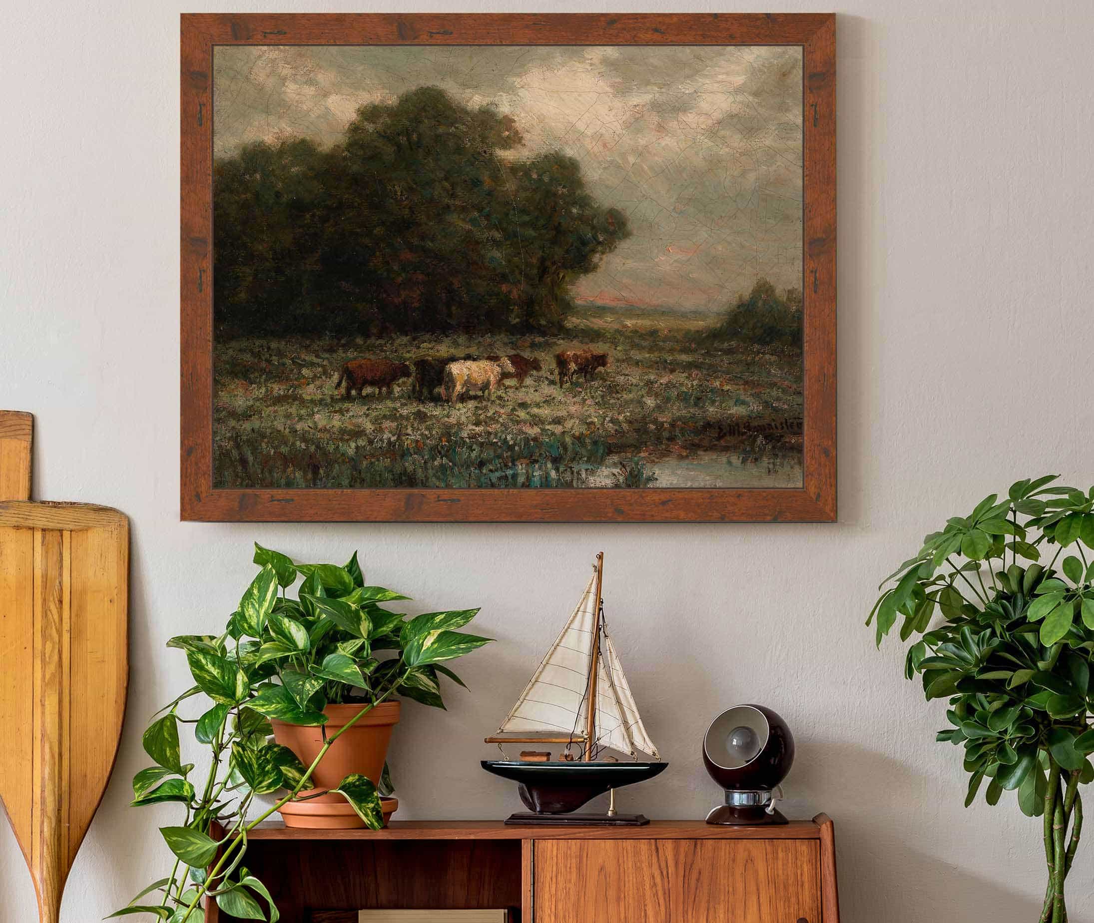 Untitled Landscape With Cattle Grazing by Edward Mitchell Bannister