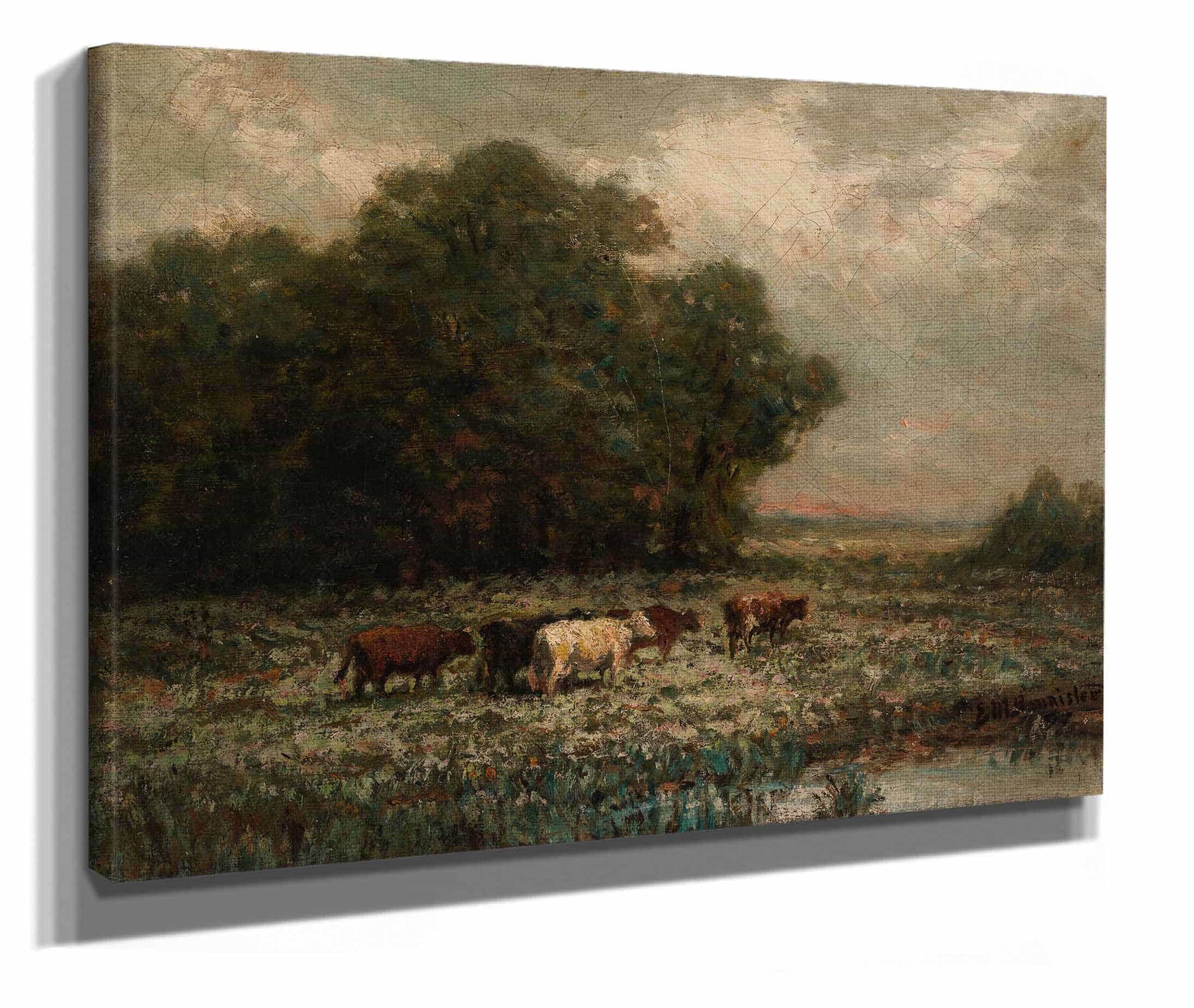 Untitled Landscape With Cattle Grazing by Edward Mitchell Bannister