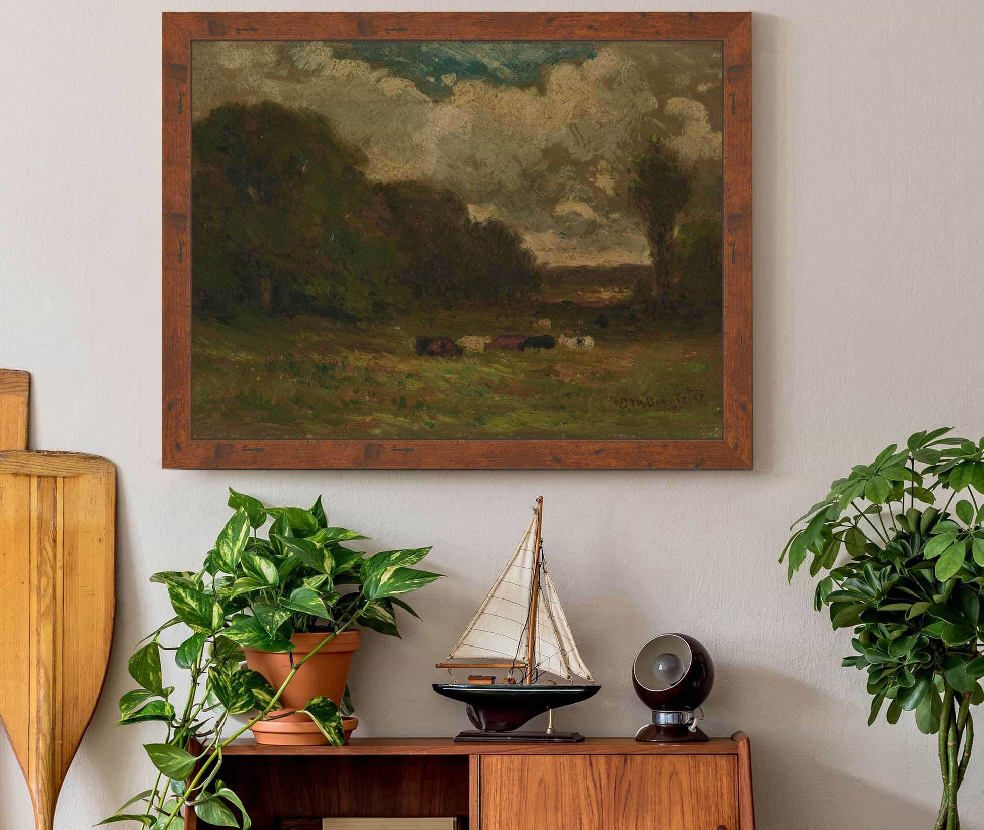 Untitled Landscape With Cows And Trees by Edward Mitchell Bannister