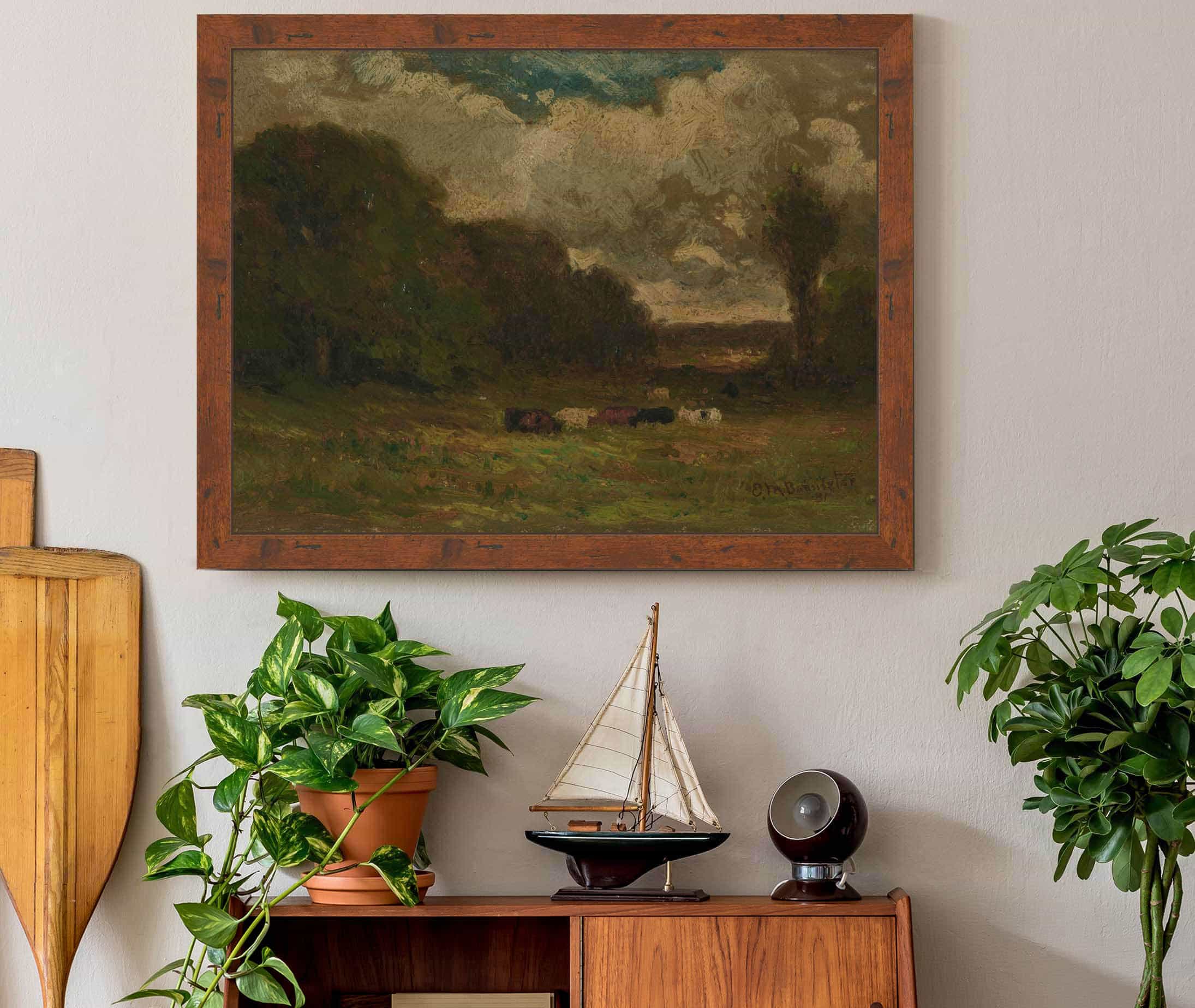Untitled Landscape With Cows And Trees by Edward Mitchell Bannister