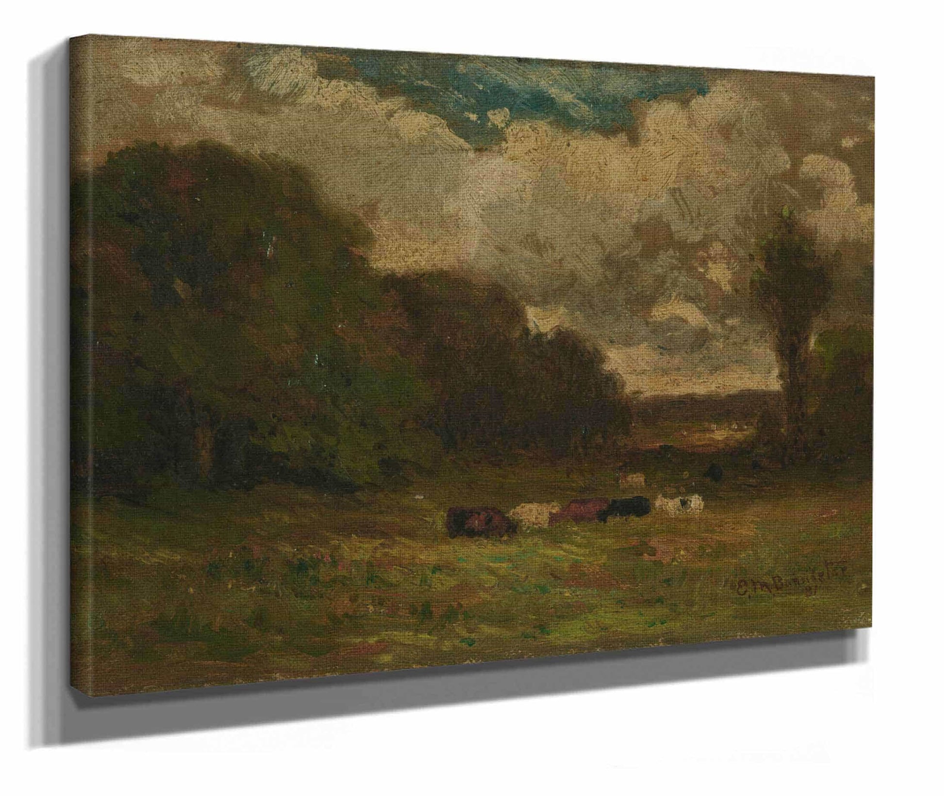 Untitled Landscape With Cows And Trees by Edward Mitchell Bannister