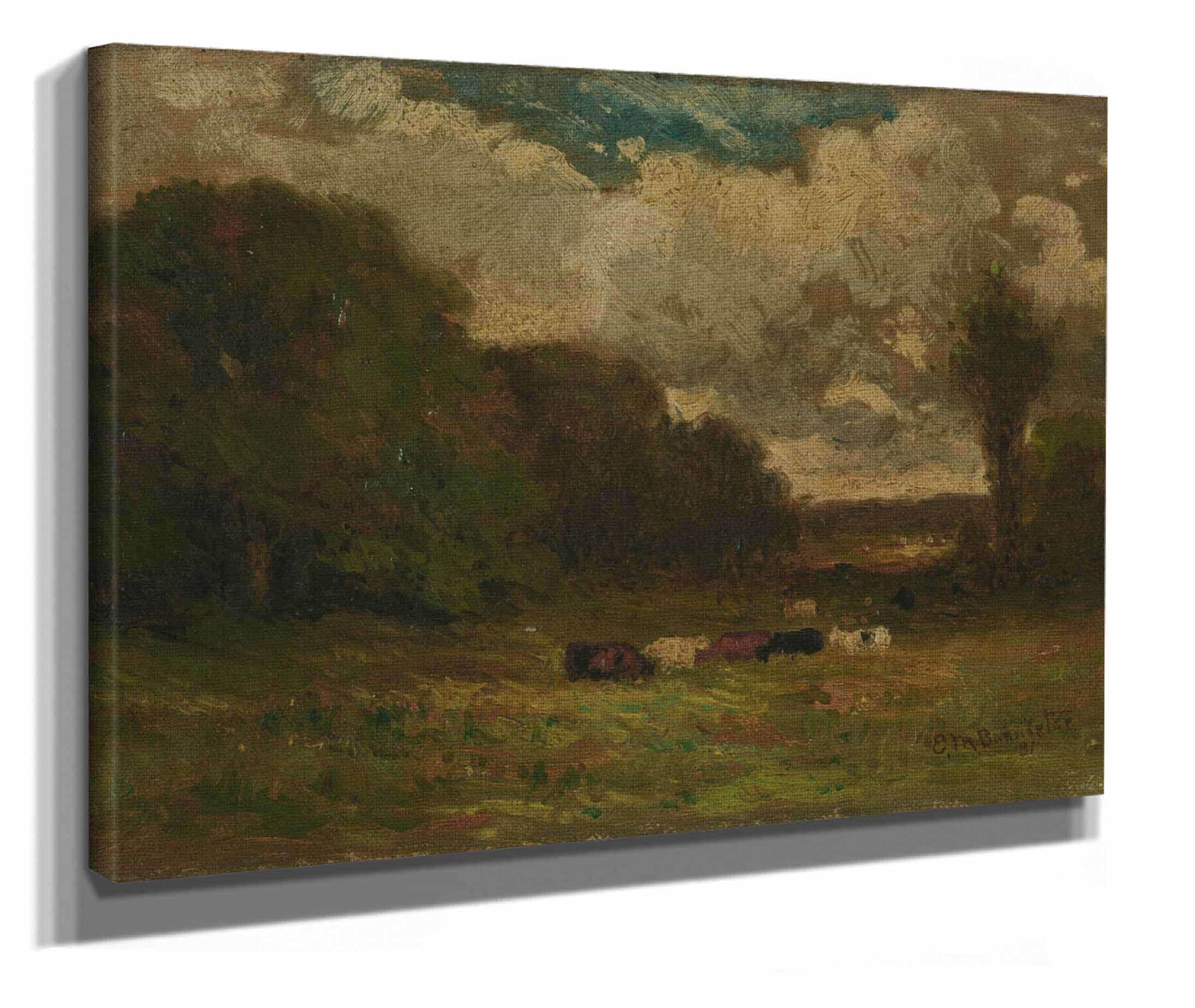 Untitled Landscape With Cows And Trees by Edward Mitchell Bannister