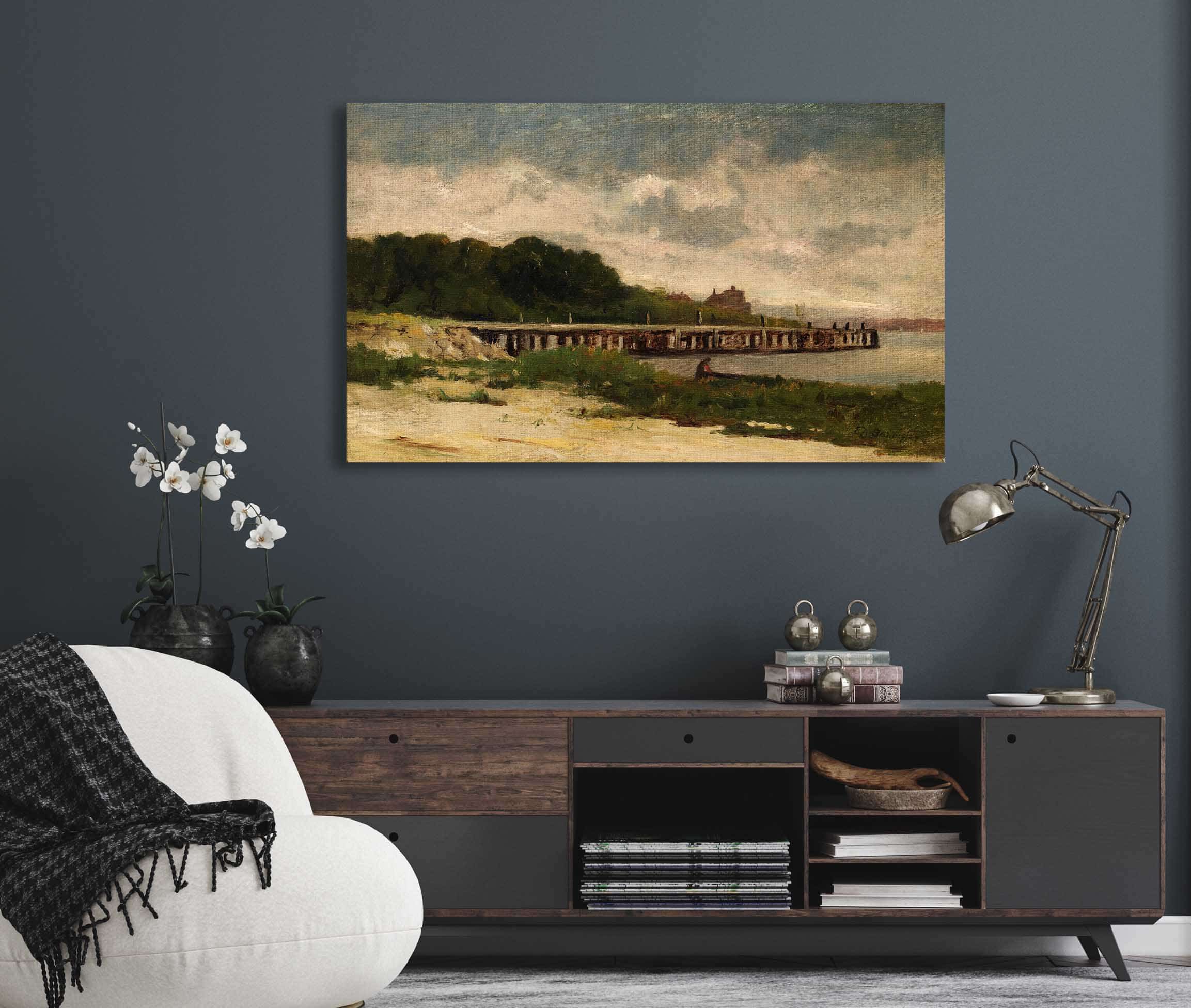 Untitled Landscape With Pier by Edward Mitchell Bannister