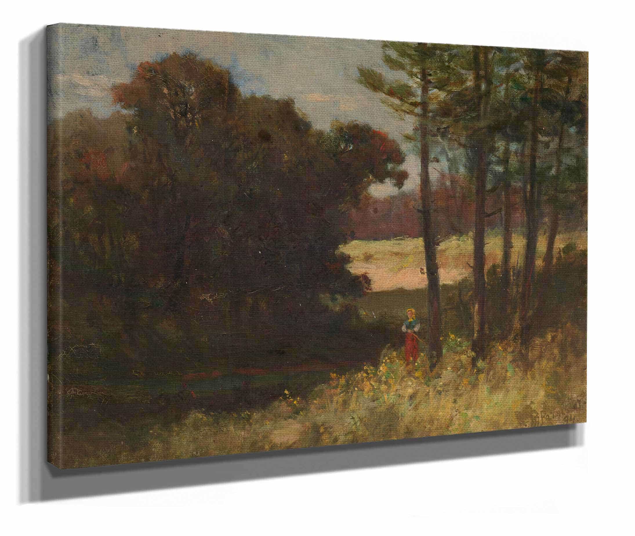 Untitled Landscape With Trees And Woman by Edward Mitchell Bannister