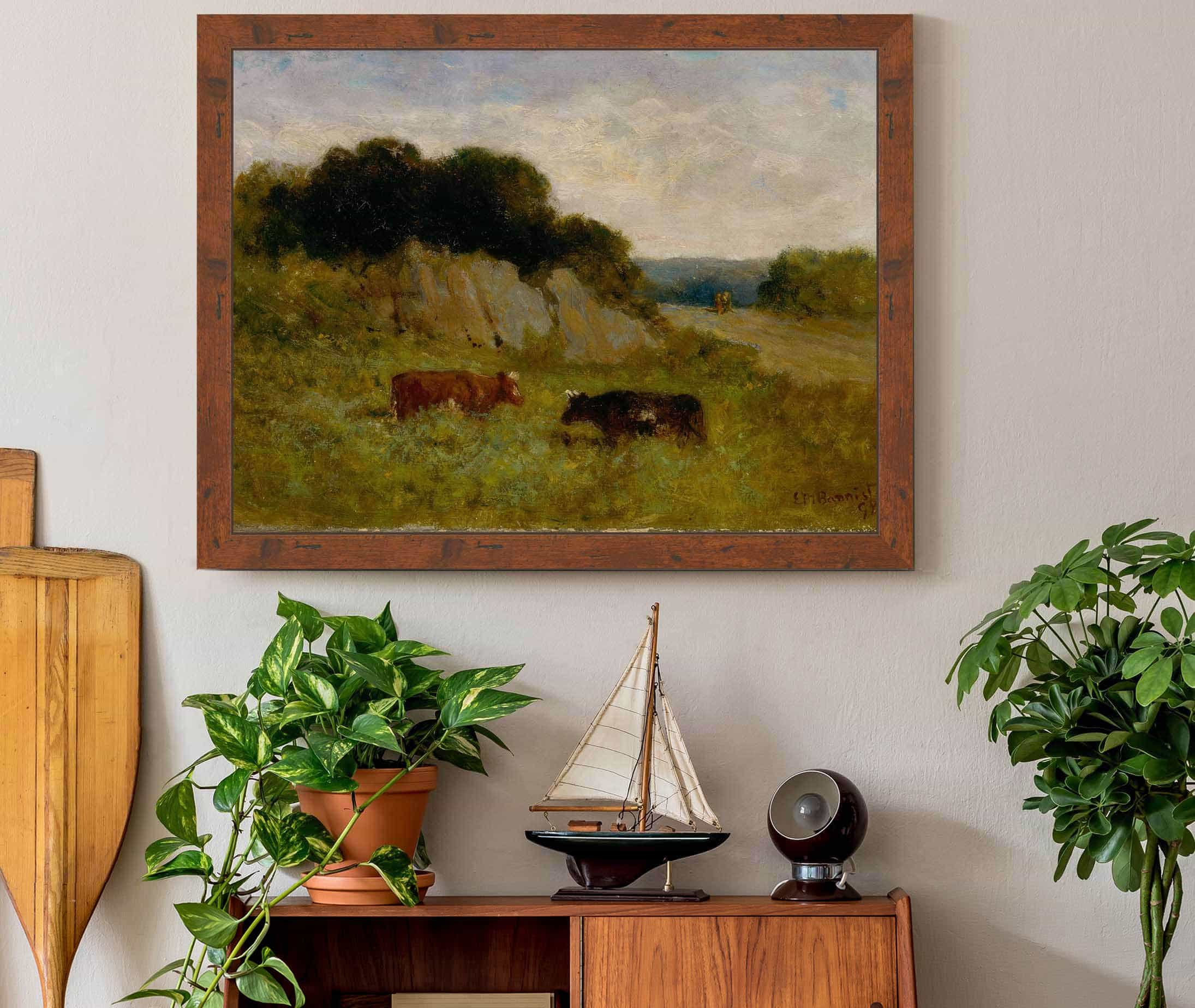 Untitled Landscape With Two Cows by Edward Mitchell Bannister