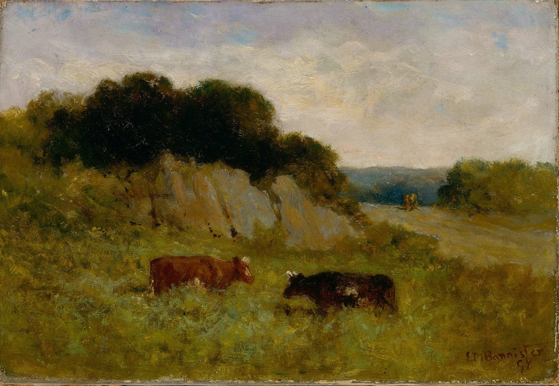 Untitled Landscape With Two Cows by Edward Mitchell Bannister