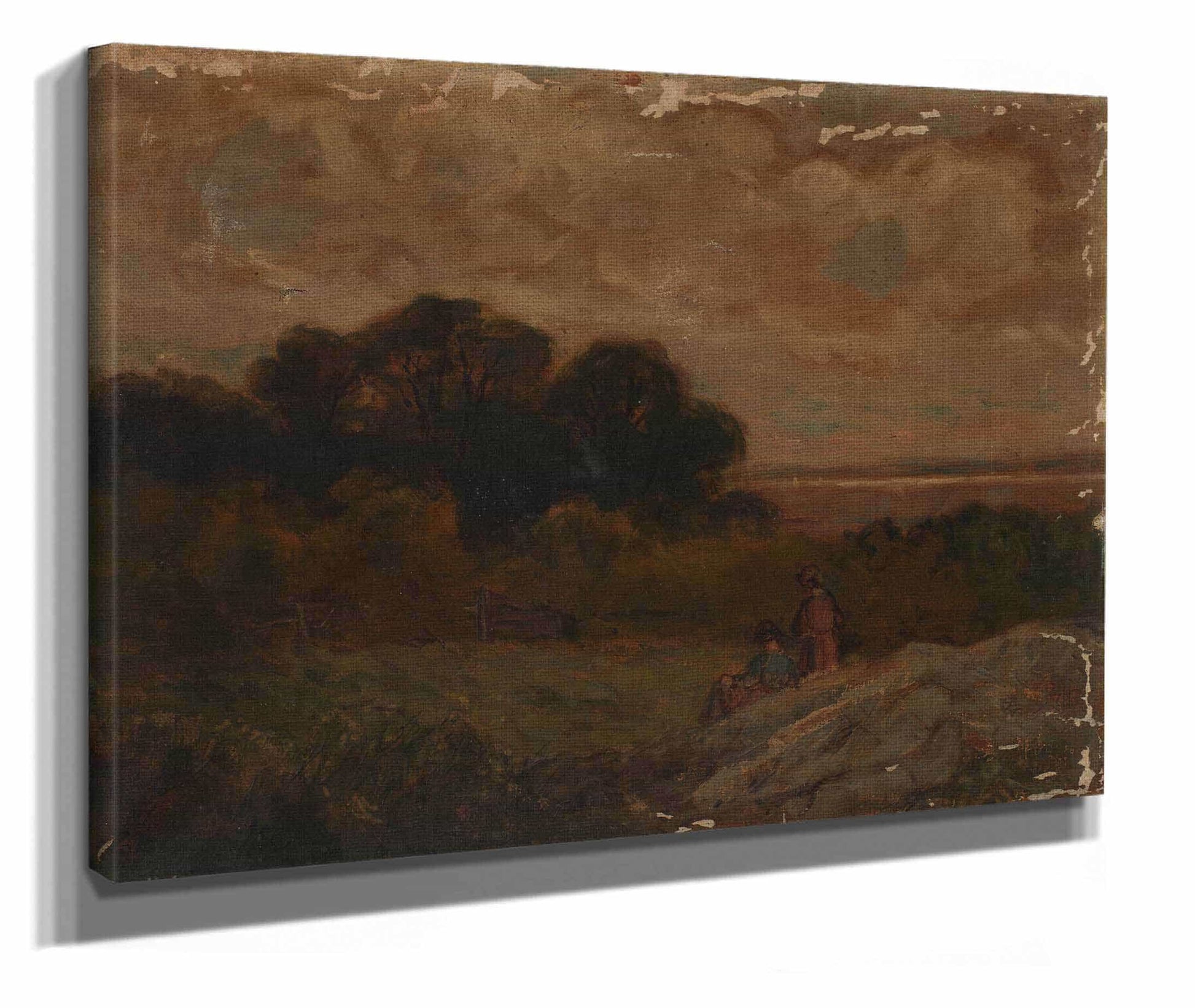 Untitled Landscape With Two Women Reclining On Rocks by Edward Mitchell Bannister
