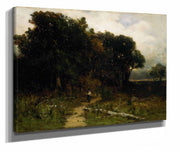 Untitled Landscape Woodcutter On Path by Edward Mitchell Bannister
