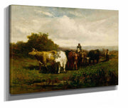 Untitled Man On Horseback Woman On Foot Driving Cattle by Edward Mitchell Bannister