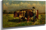 Untitled Man With Two Oxen by Edward Mitchell Bannister