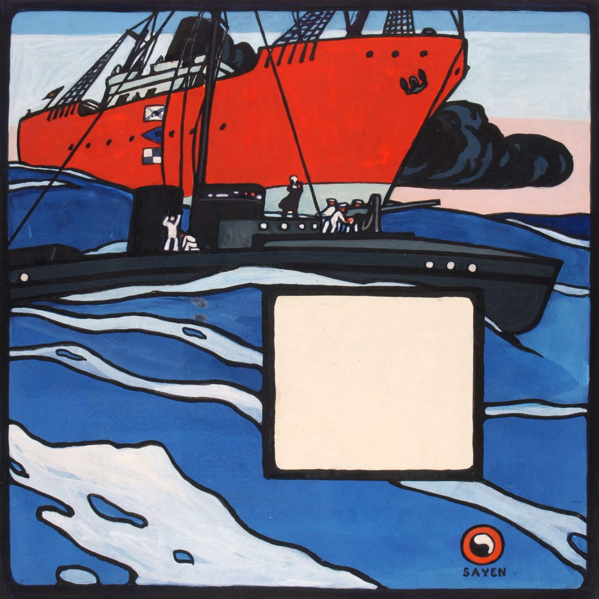 Untitled Naval Action by Henry Lyman Sayen