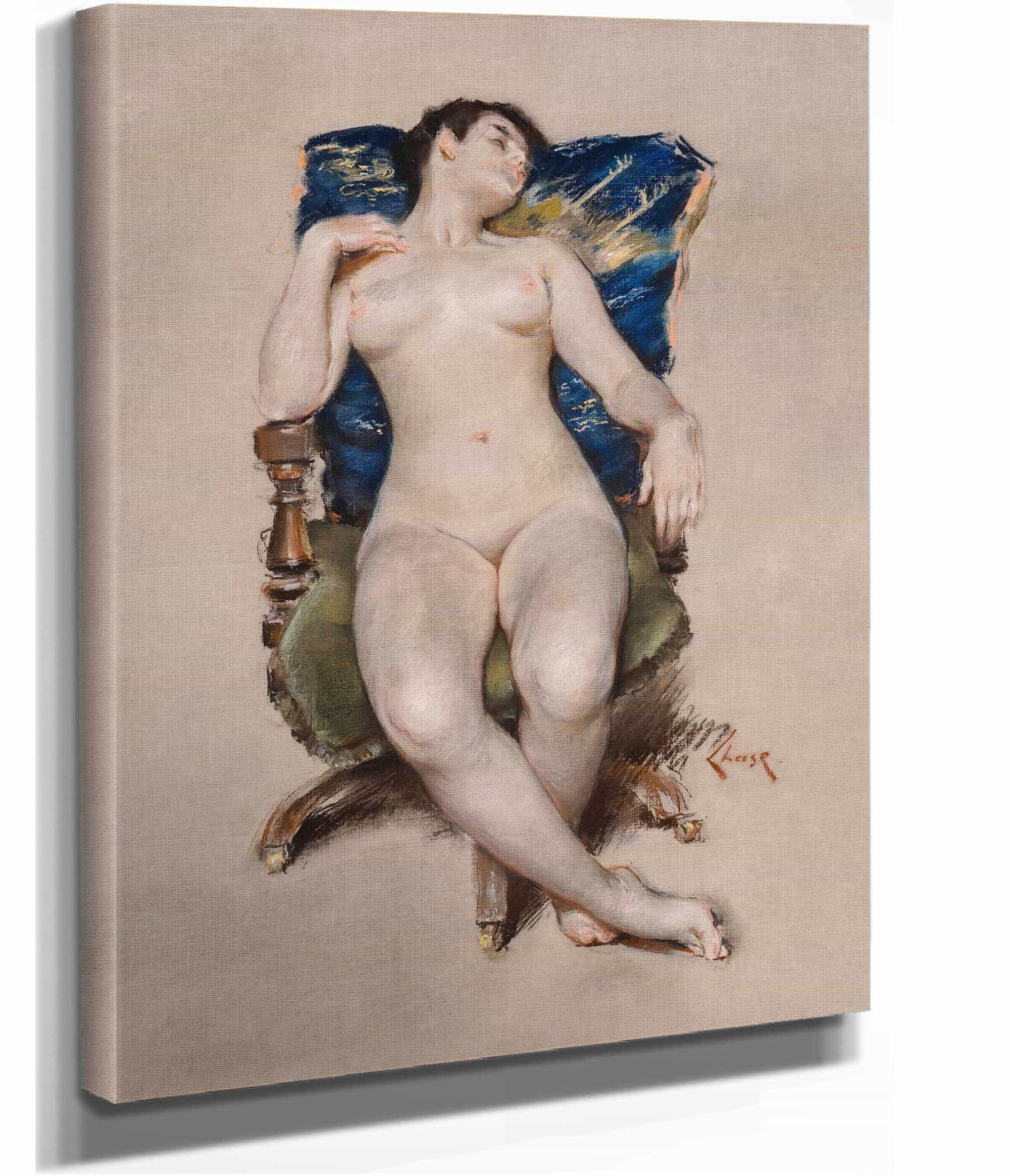 Untitled Nude Resting In A Chair by William Merritt Chase
