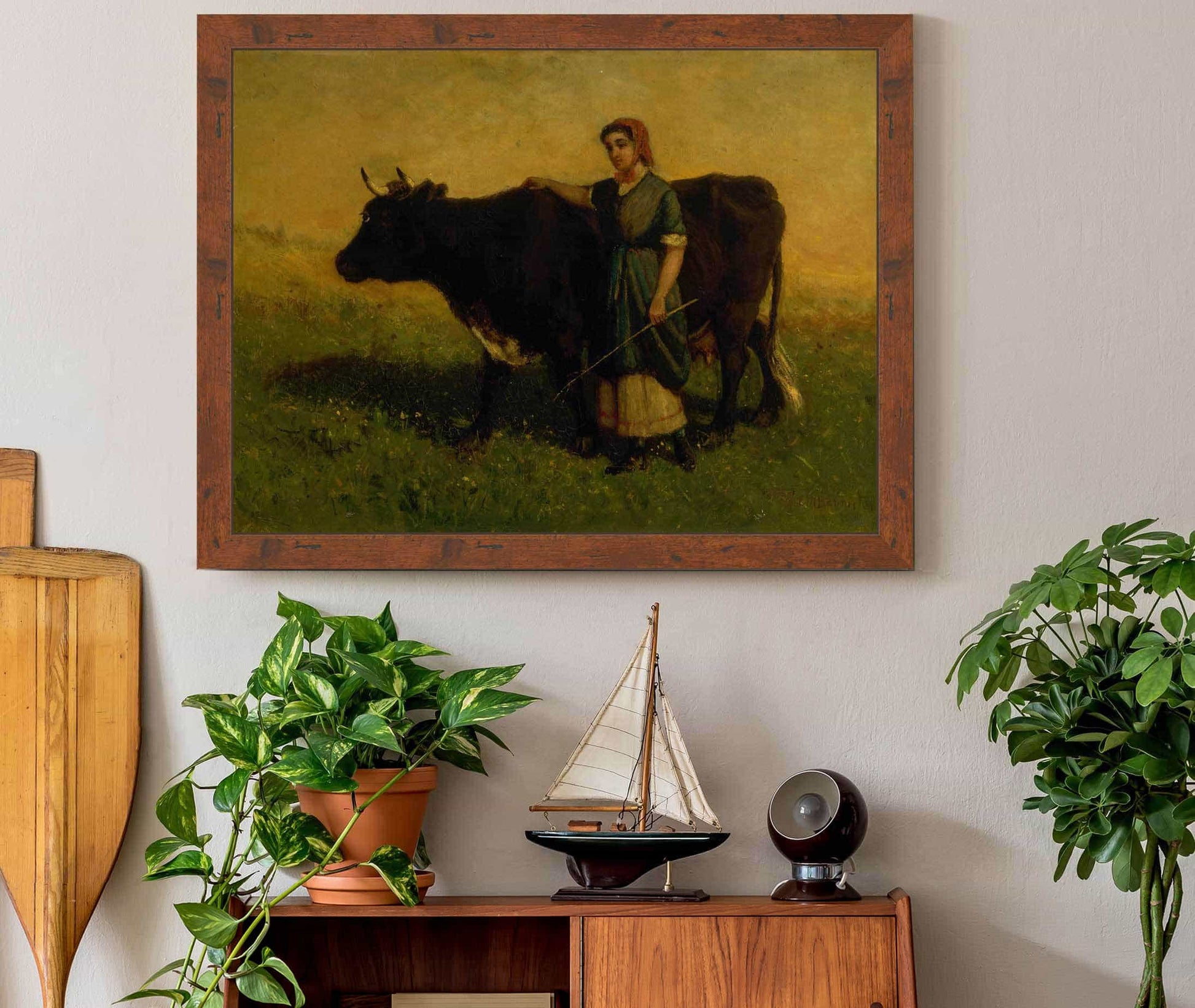Untitled Woman Walking With Cow by Edward Mitchell Bannister
