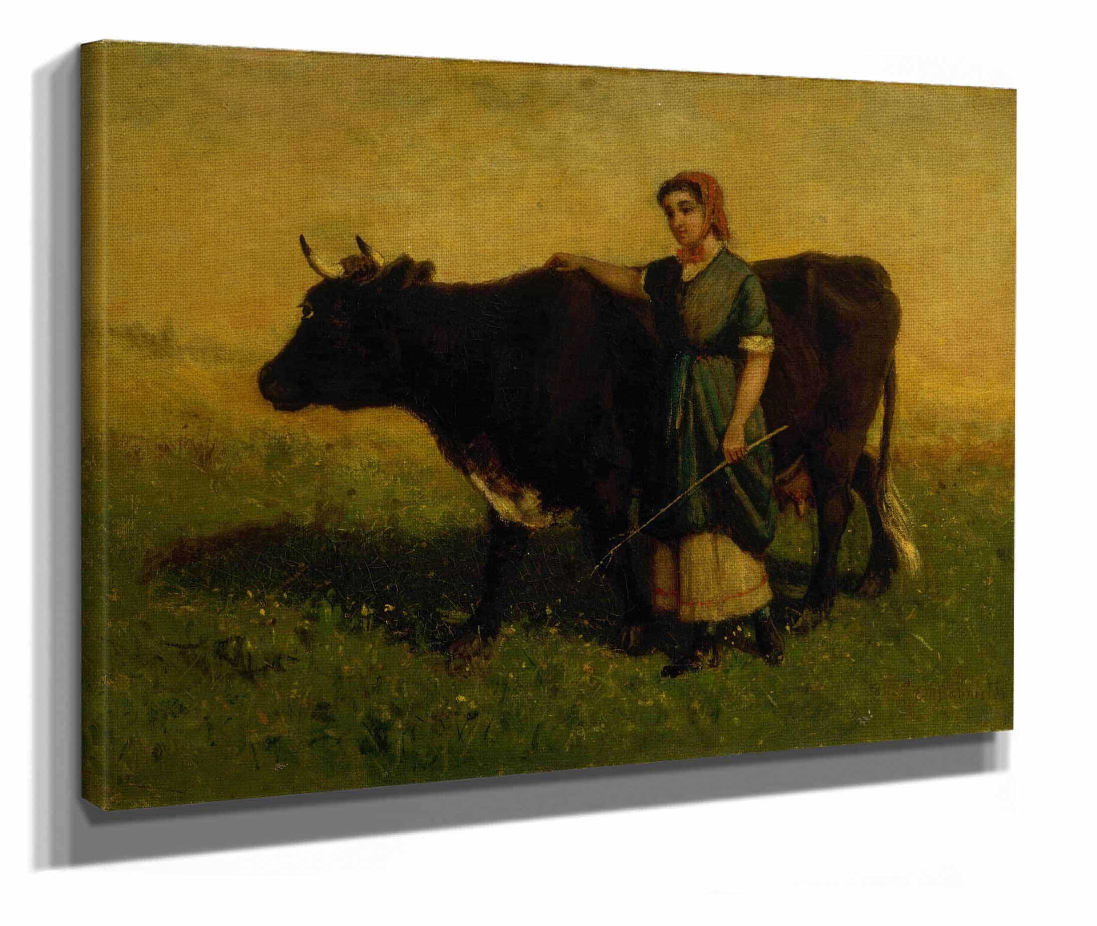 Untitled Woman Walking With Cow by Edward Mitchell Bannister