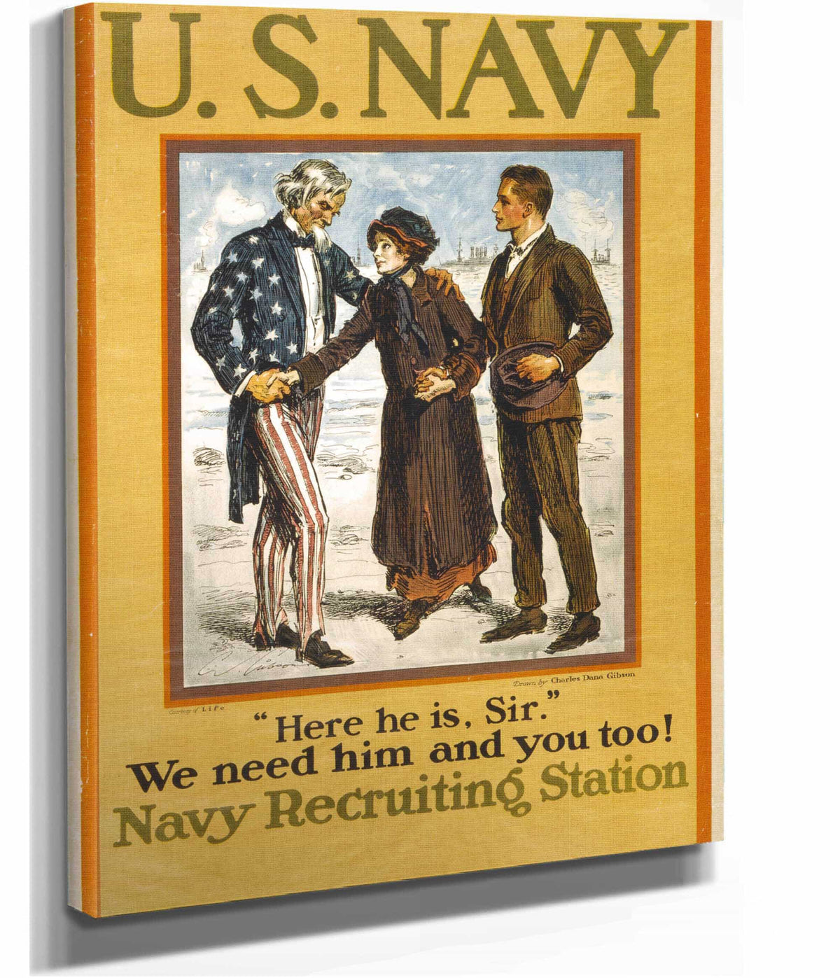 Us Navy Here He Is Sir by Charles Dana Gibson