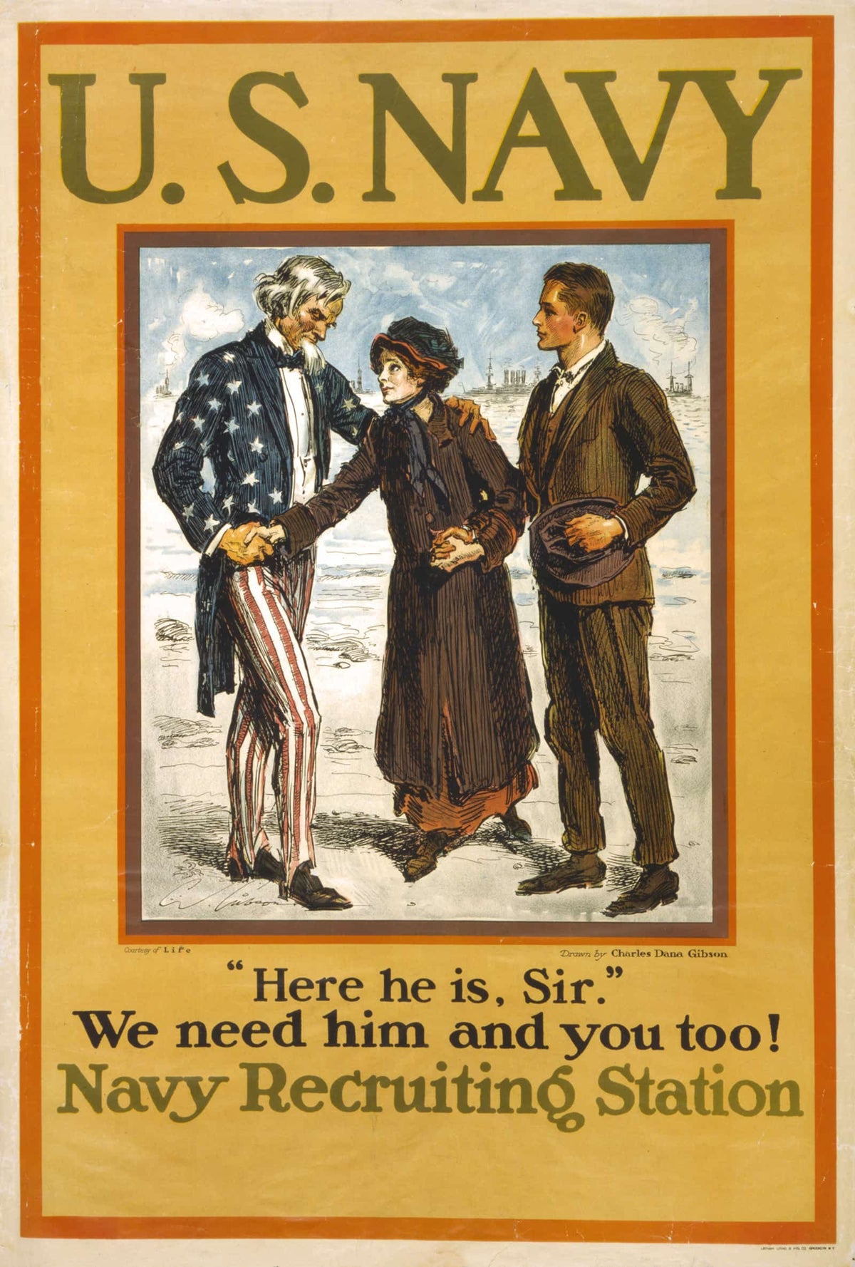 Us Navy Here He Is Sir by Charles Dana Gibson
