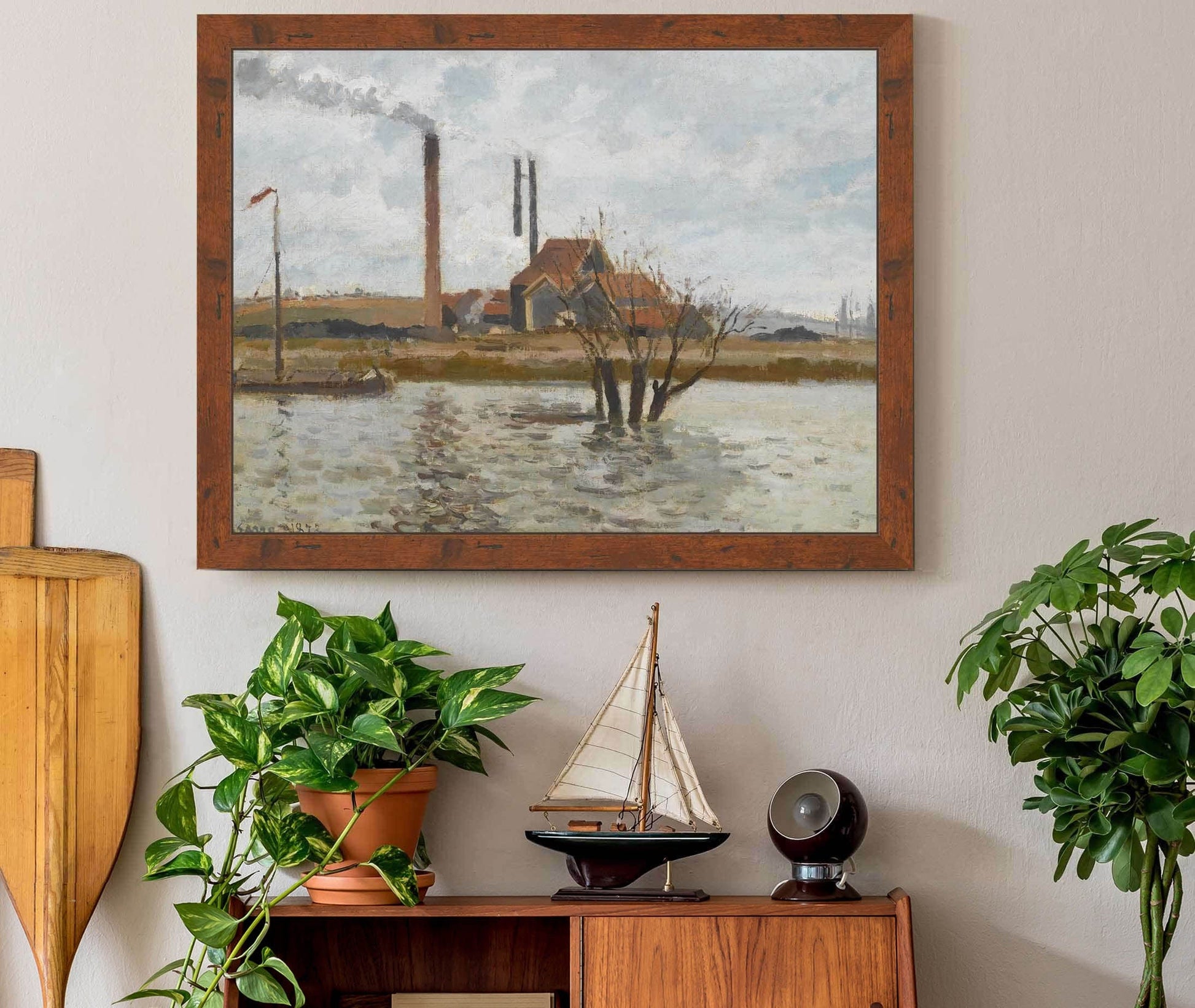 Usine A Saint Ouen Laumone La Crue De Loise by Camille Pissarro