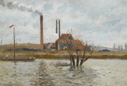 Usine A Saint Ouen Laumone La Crue De Loise by Camille Pissarro