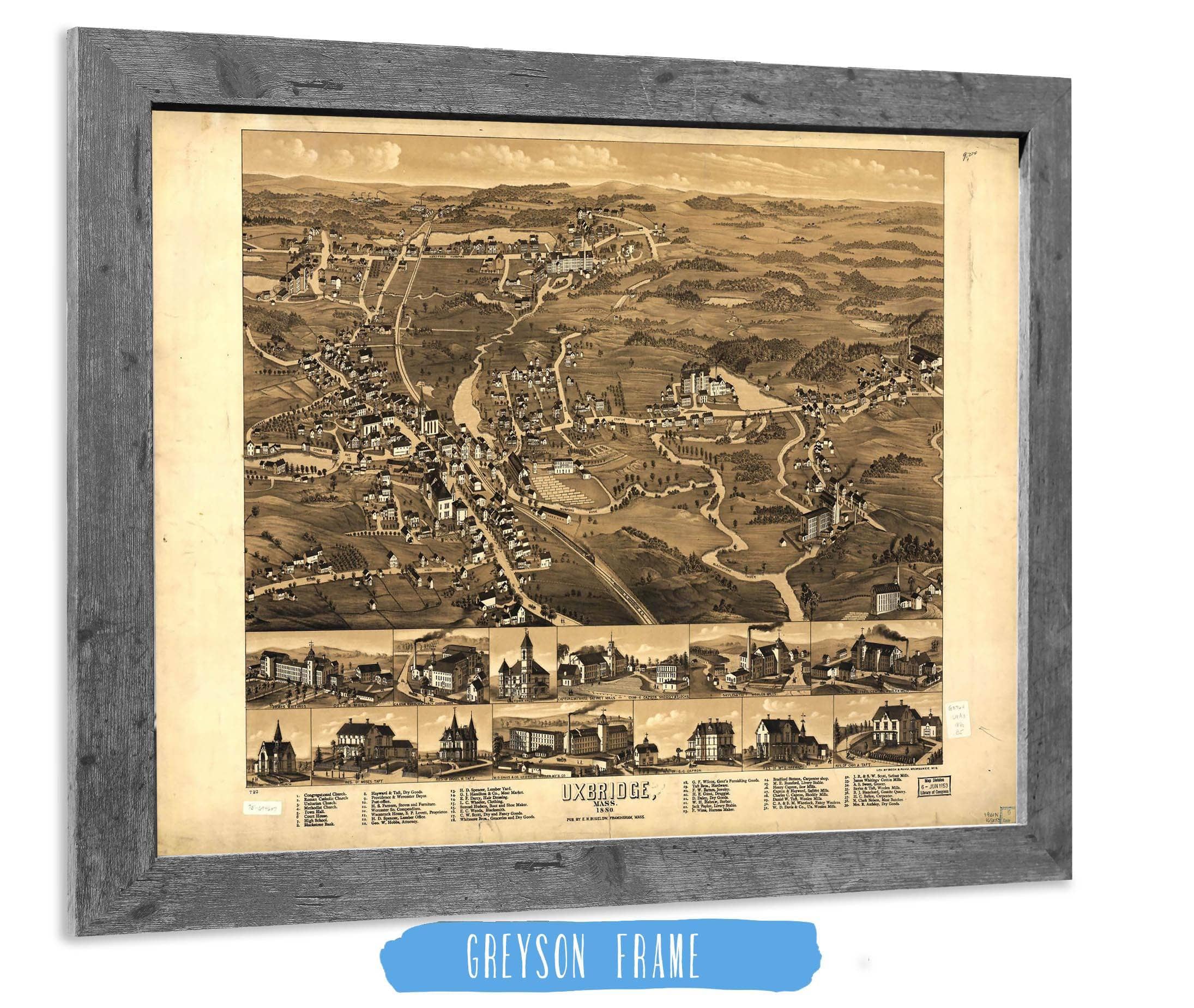 Uxbridge Mass 1880 State of Massachusetts