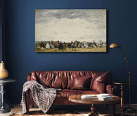 Vacationers On The Beach At Trouville by Eugene Boudin