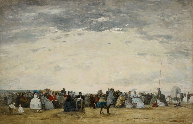 Vacationers On The Beach At Trouville by Eugene Boudin