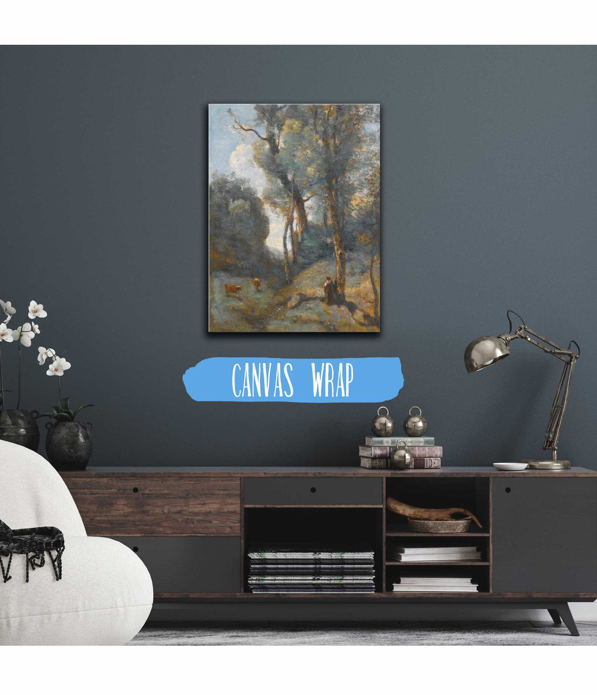 Vachere Sur Un Coteau Boisee by Jean Baptiste Camille Corot