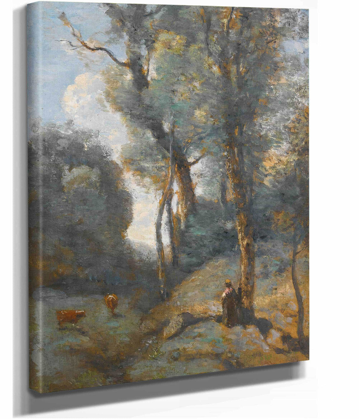 Vachere Sur Un Coteau Boisee by Jean Baptiste Camille Corot