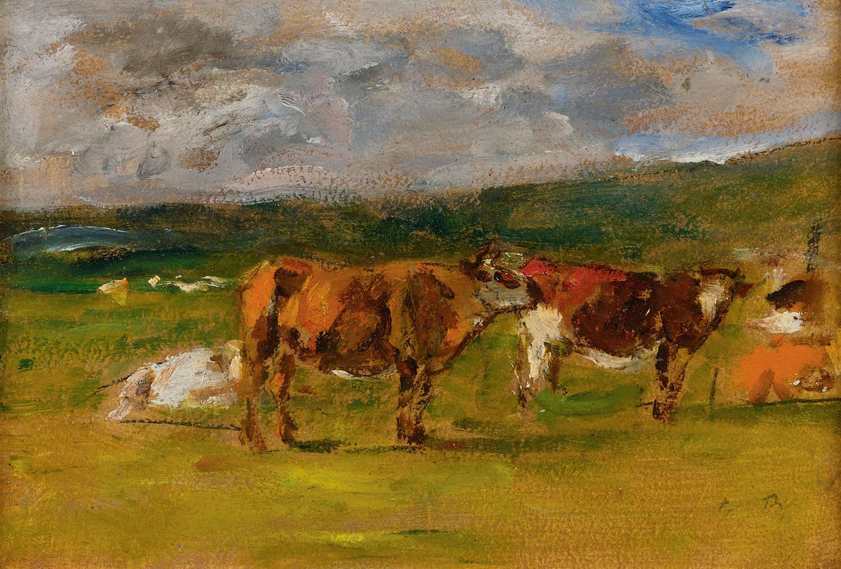 Vaches Au Paturage Etude by Eugene Boudin