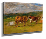 Vaches Au Paturage Etude by Eugene Boudin