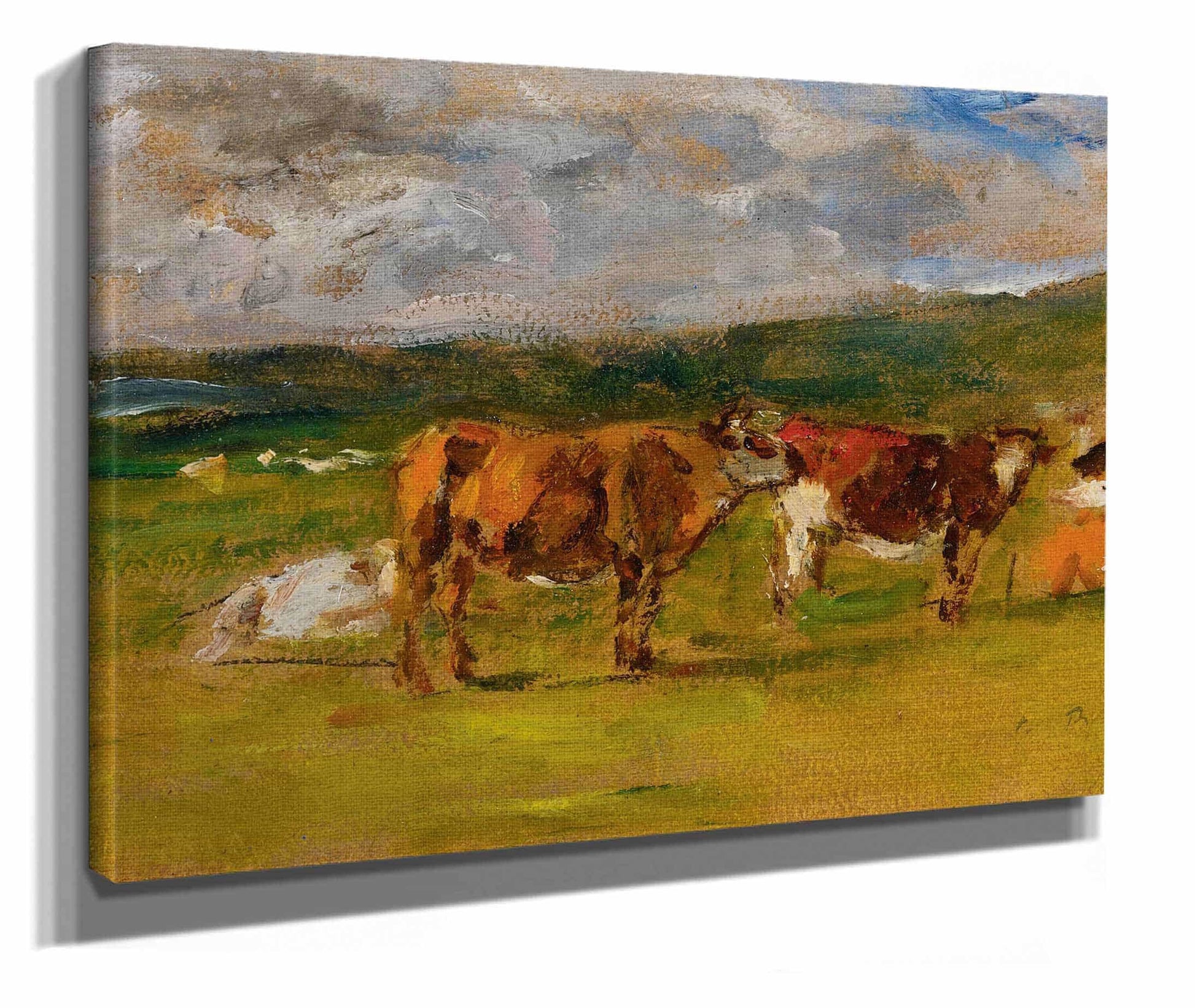 Vaches Au Paturage Etude by Eugene Boudin