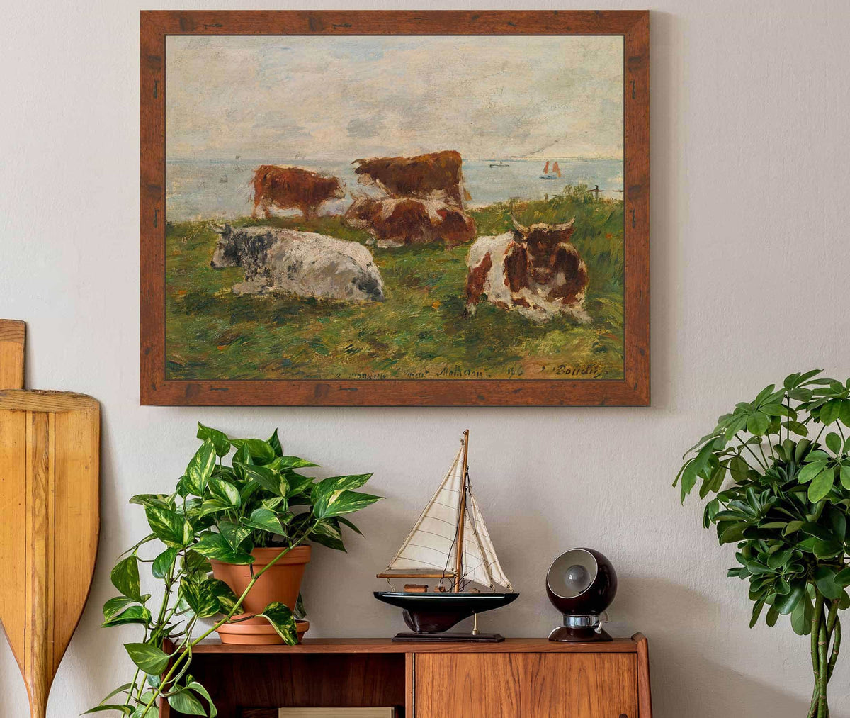 Vaches Au Pre Au Bord De La Me by Eugene Boudin