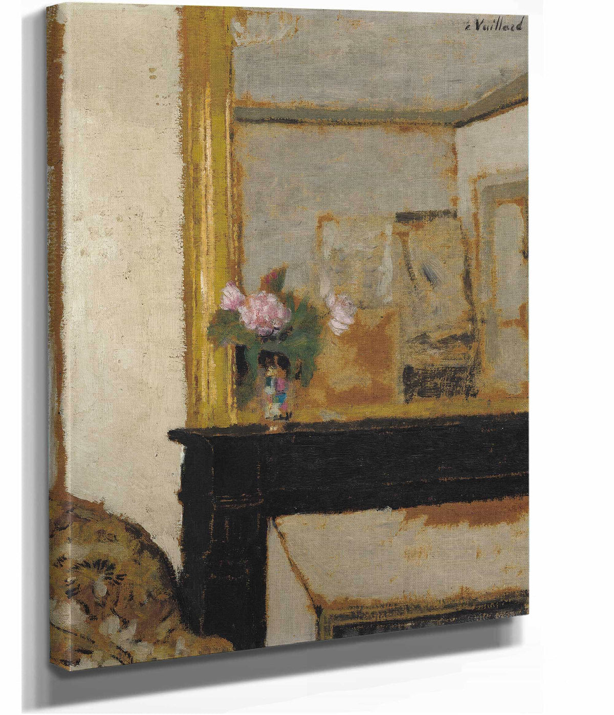 Vase Of Flowers On A Mantelpiece by Edouard Vuillard