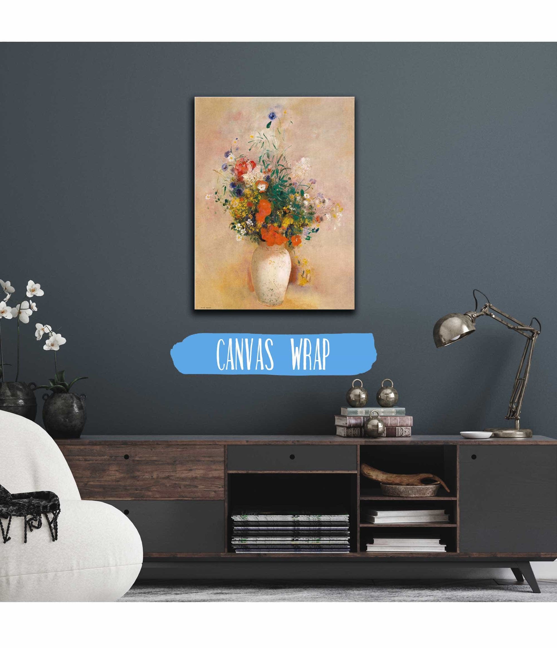 Vase Of Flowers Pink Background by Odilon Redon