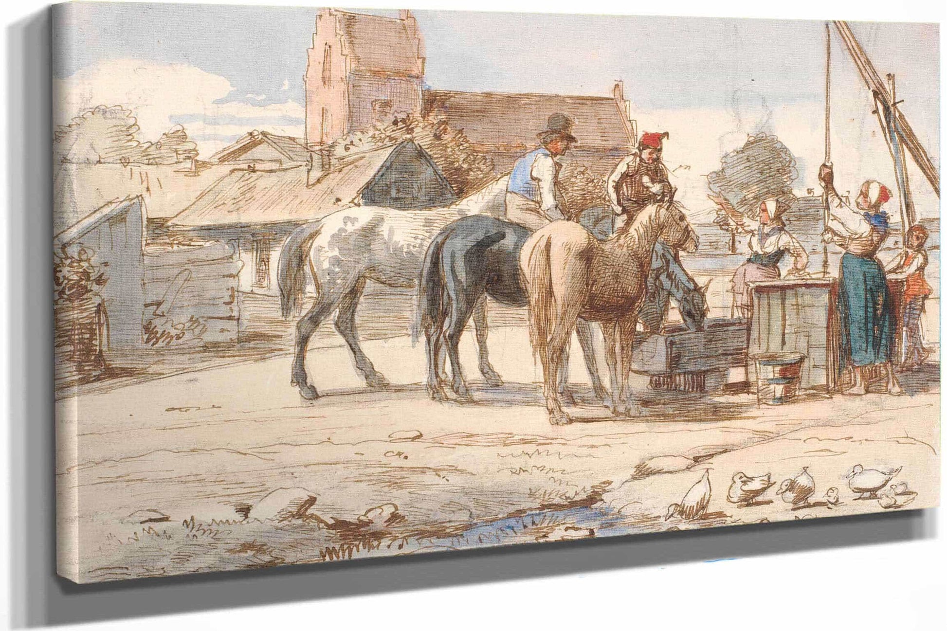 Ved Bronden Uden For Landsbyen by Wilhelm Marstrand