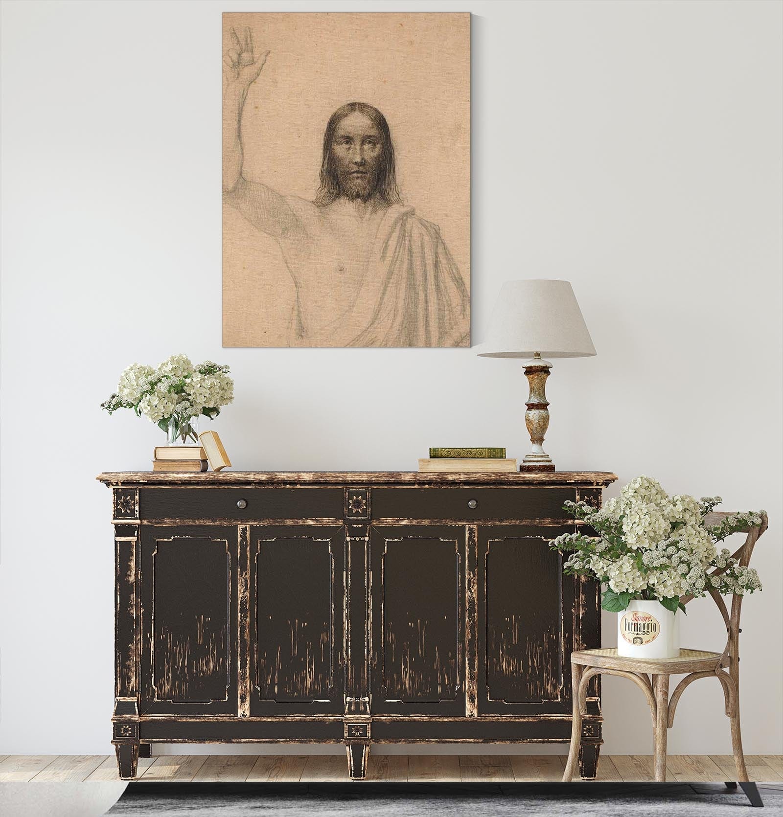 Velsignende Kristus Halvfigur En Face by Wilhelm Marstrand