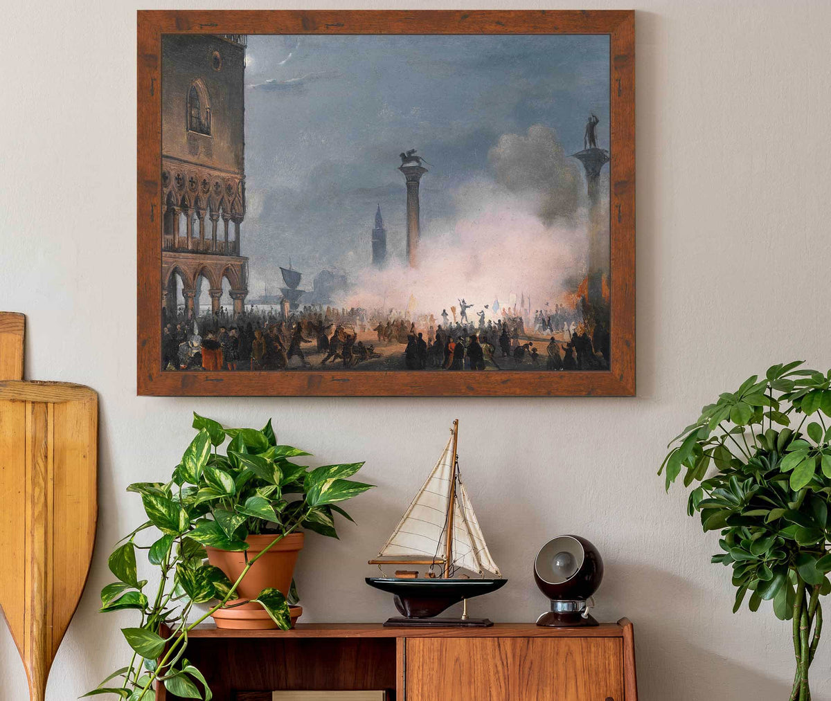 Venedi Piazzetta Bei Nacht by Ippolito Caffi