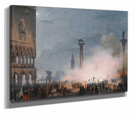 Venedi Piazzetta Bei Nacht by Ippolito Caffi