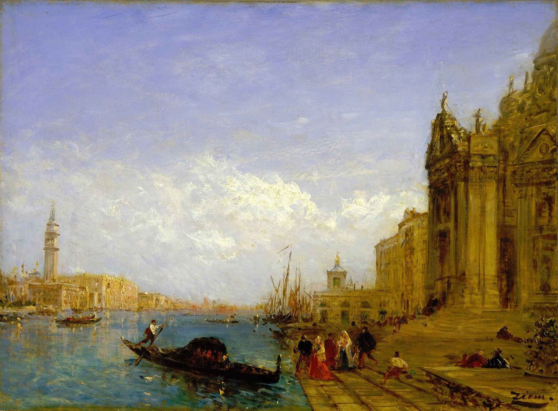 Venetian Scene Late Th Early Th Century by Felix Ziem