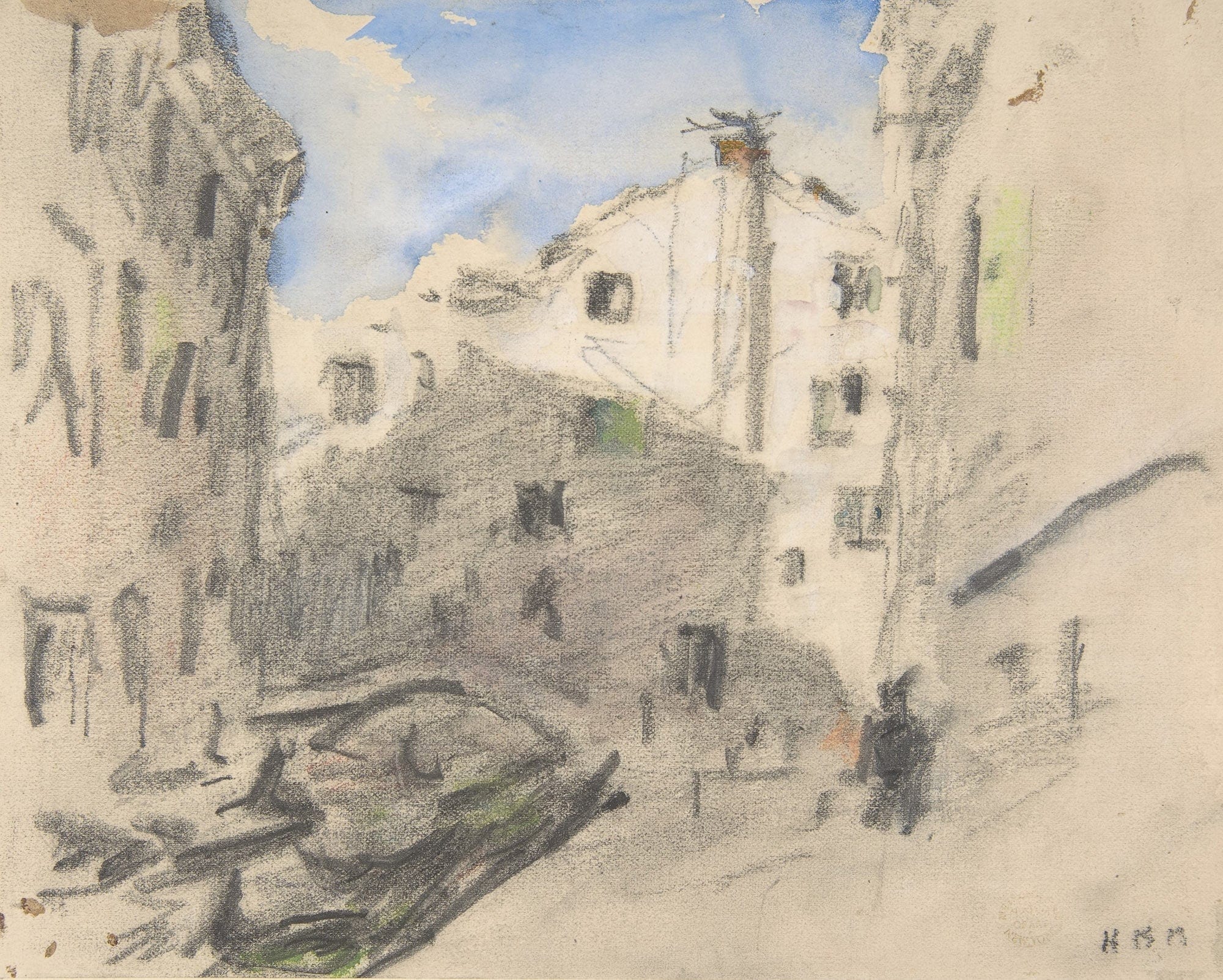 Venetian Street Scene by Hercules Brabazon Brabazon