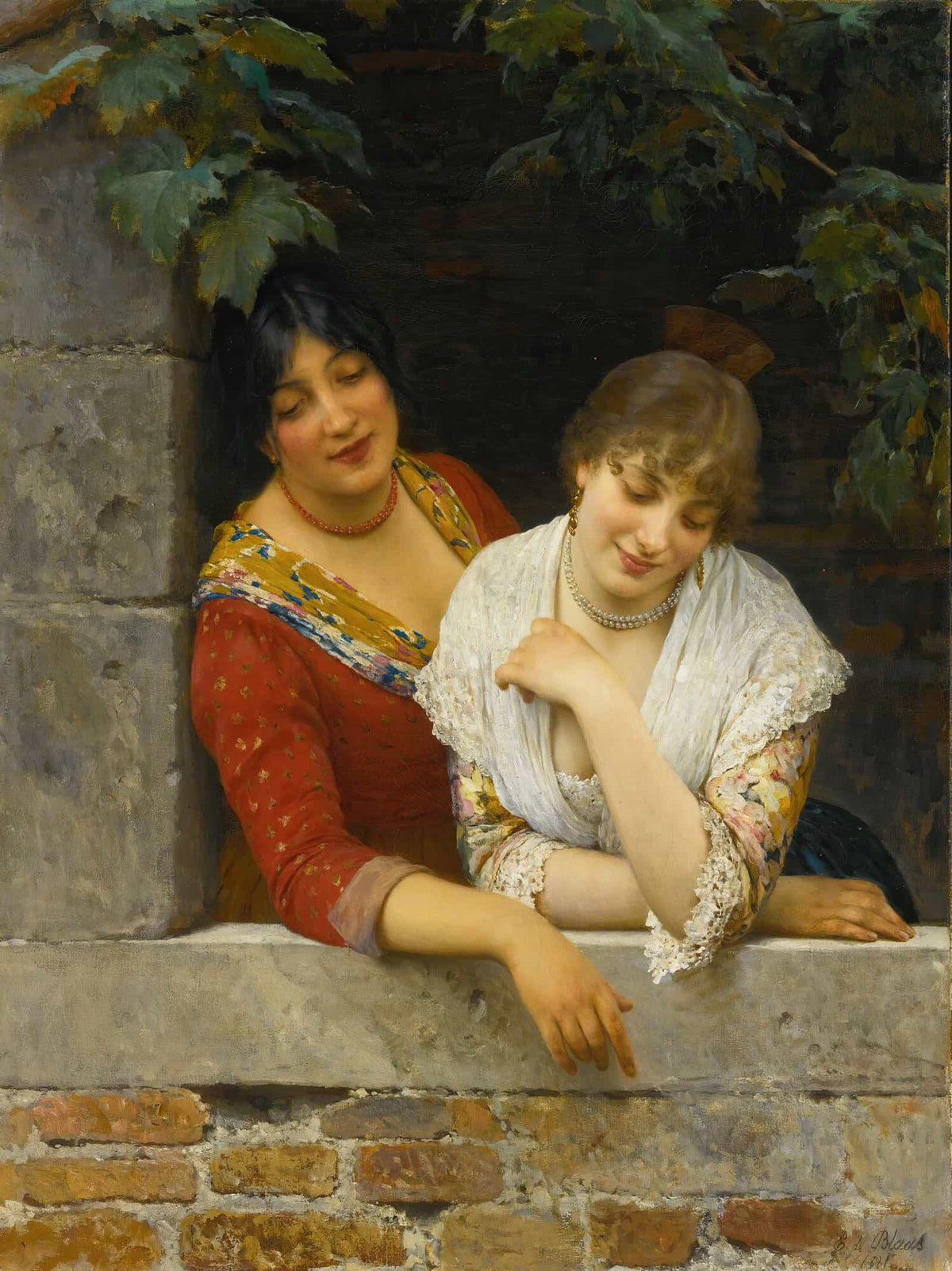 Venetians At The Balcony by Eugen Von Blaas