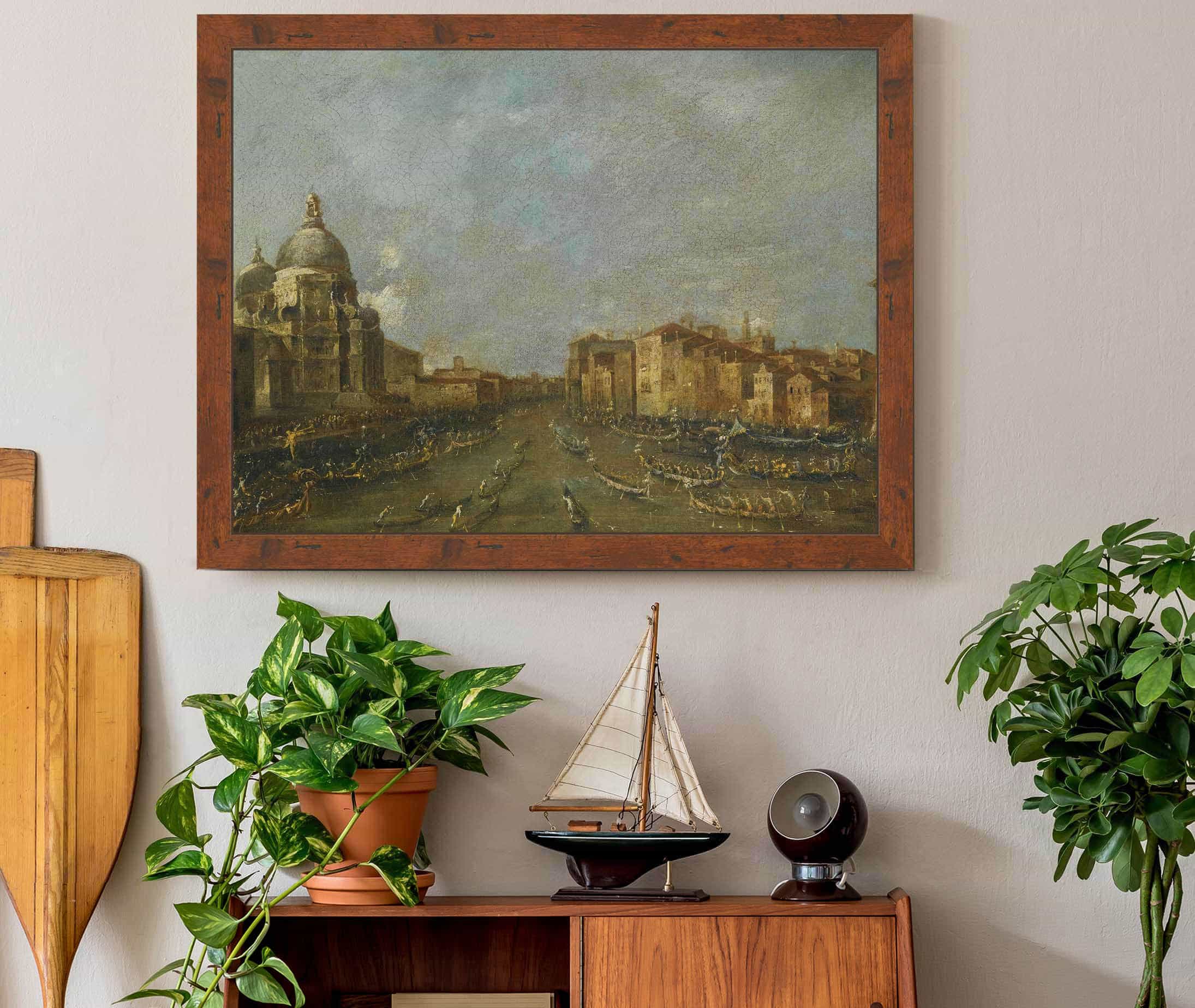 Venice A Festival On The Grand Canal Near Santa Maria Della Salute by Francesco Guardi