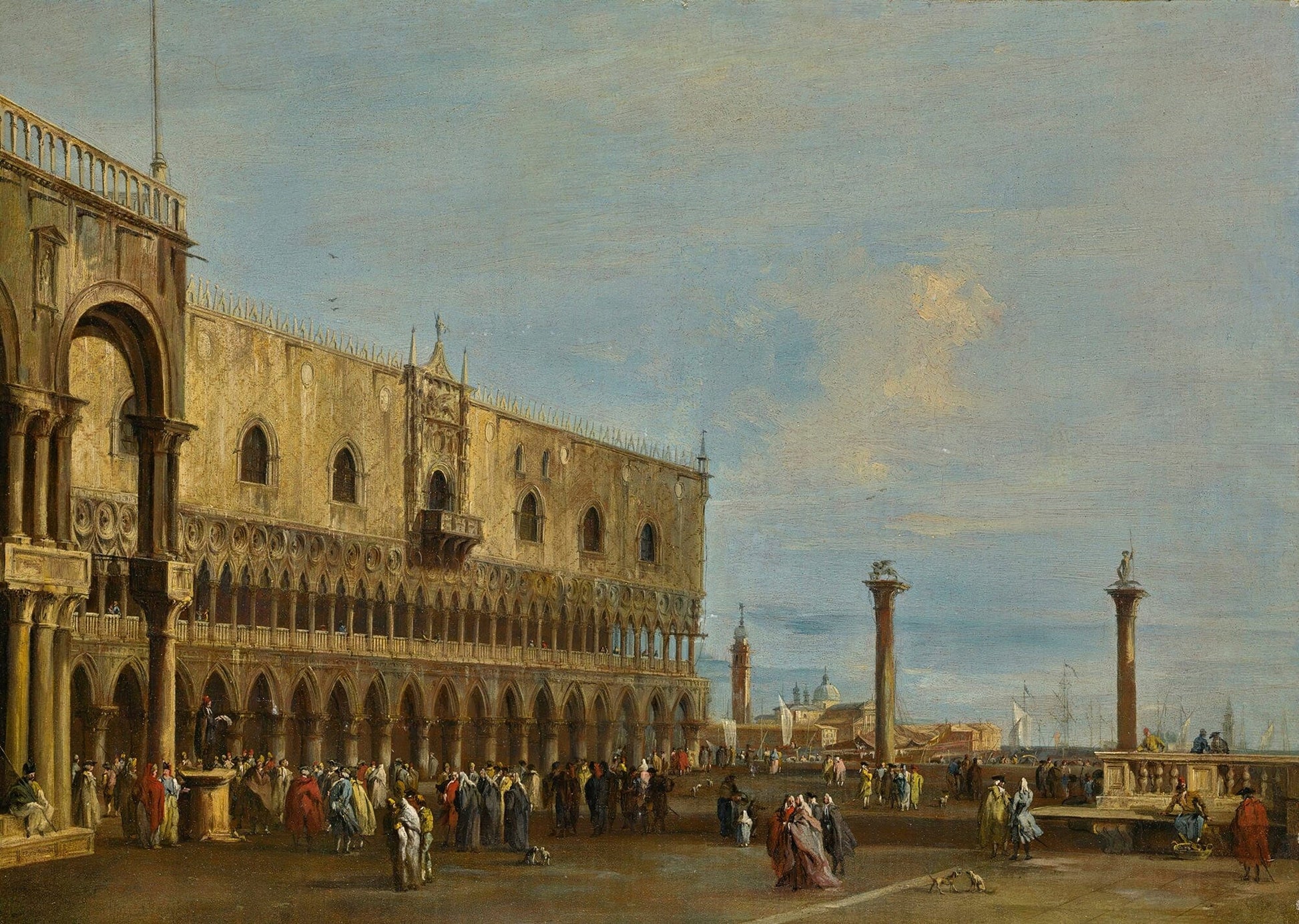 Venice A View Of The Piazzetta Looking South With The Palazzo Ducale by Francesco Guardi