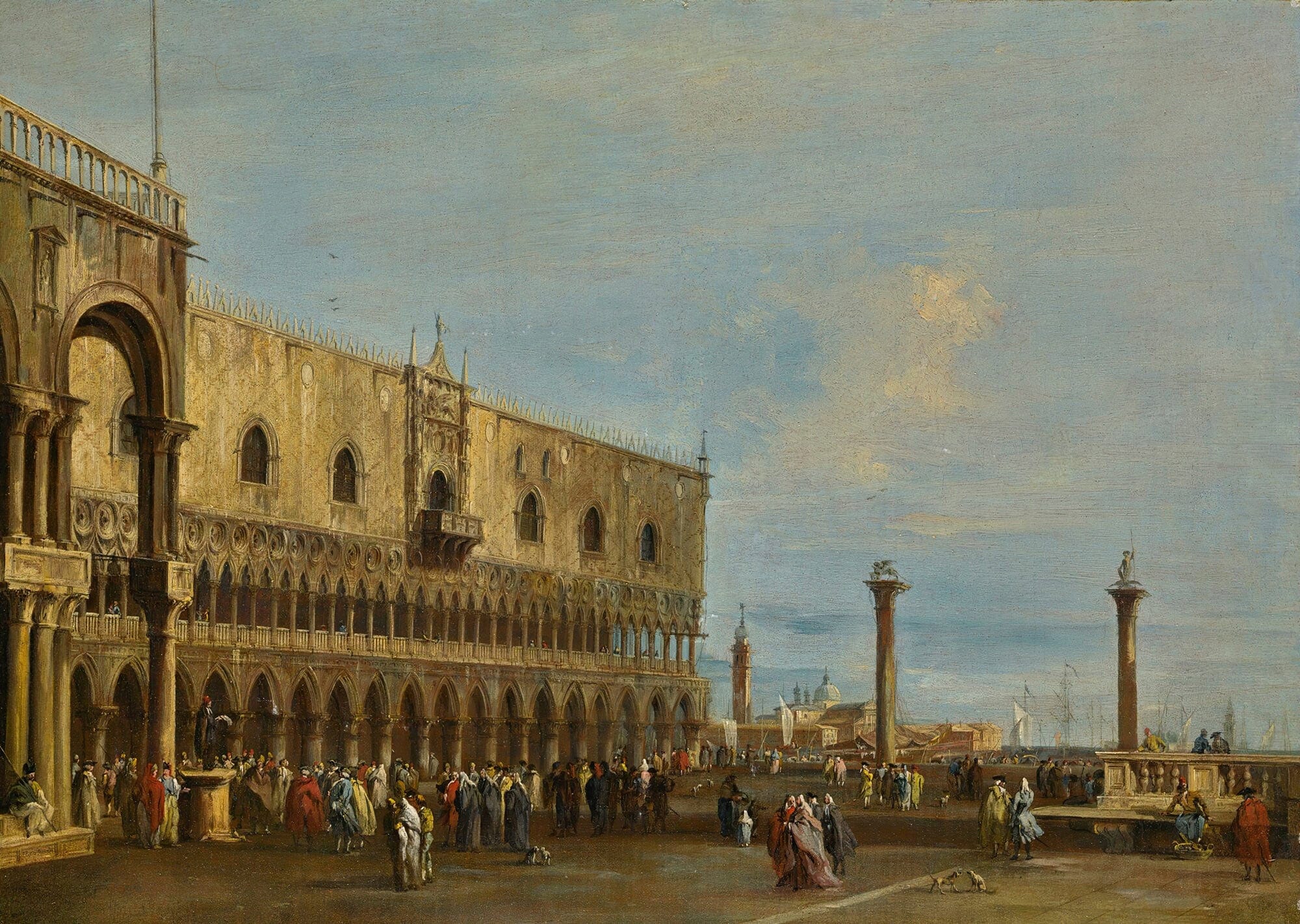Venice A View Of The Piazzetta Looking South With The Palazzo Ducale by Francesco Guardi