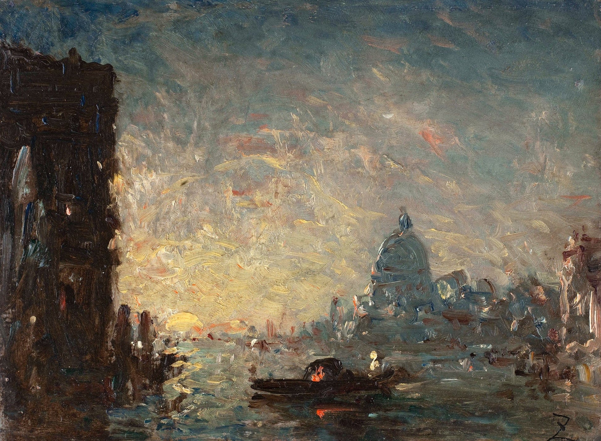 Venise Au Coucher Du Soleil by Felix Ziem