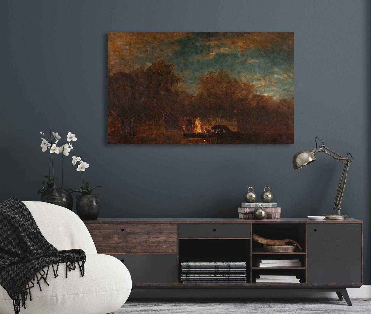 Venise La Sortie Du Jardin Francais Au Crepuscule by Felix Ziem