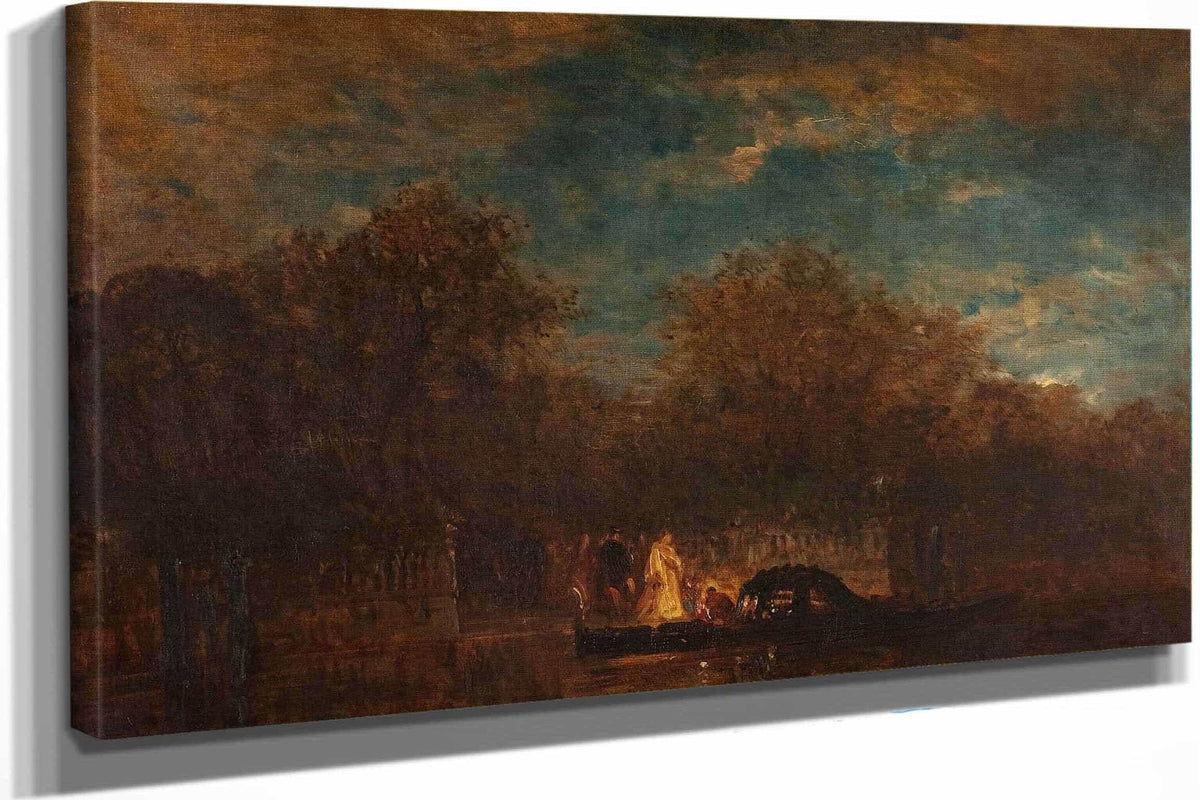 Venise La Sortie Du Jardin Francais Au Crepuscule by Felix Ziem
