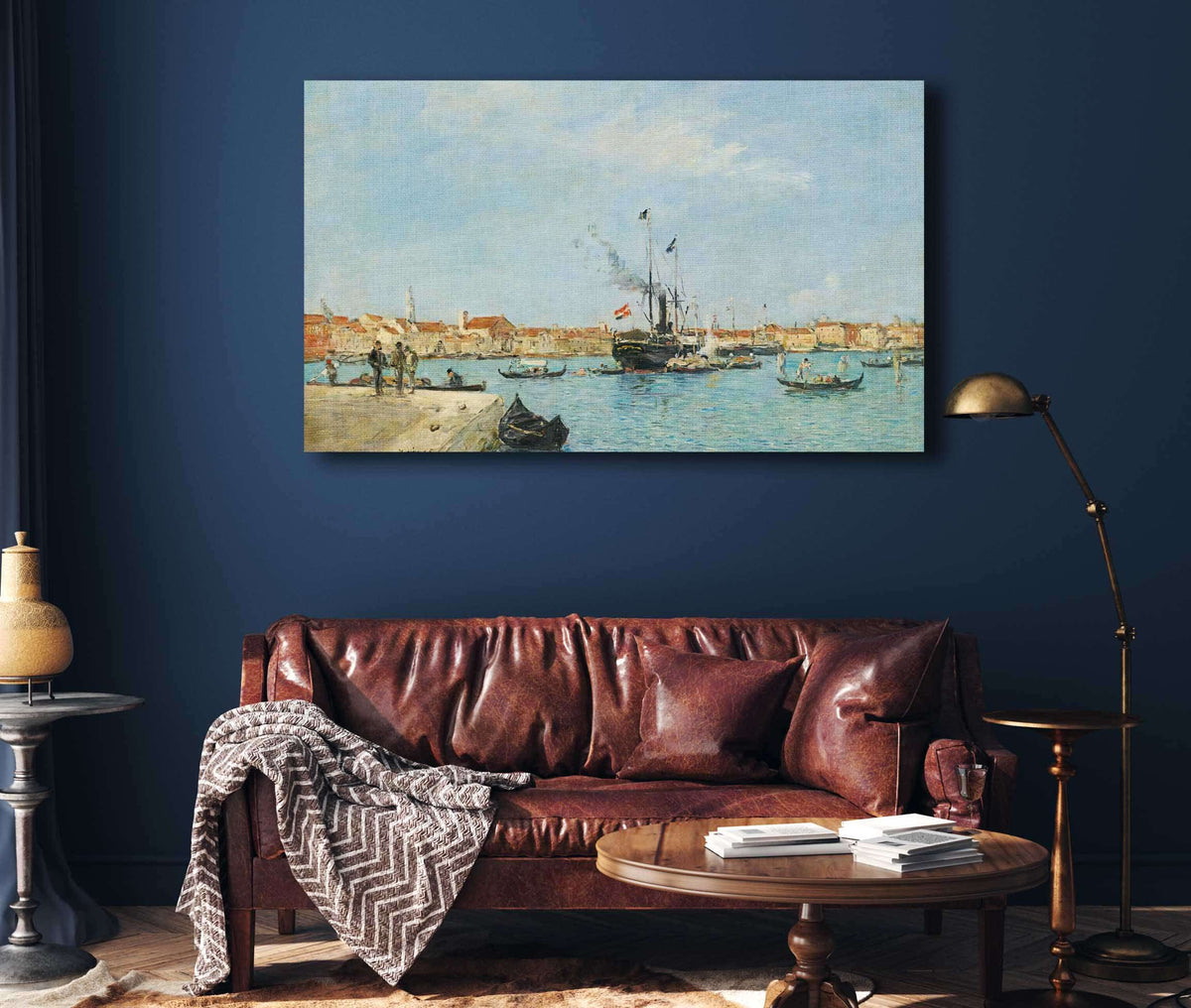 Venise Le Grand Canal Vapeurs Et Gondoles by Eugene Boudin