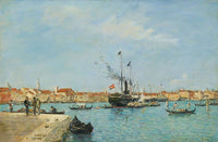 Venise Le Grand Canal Vapeurs Et Gondoles by Eugene Boudin