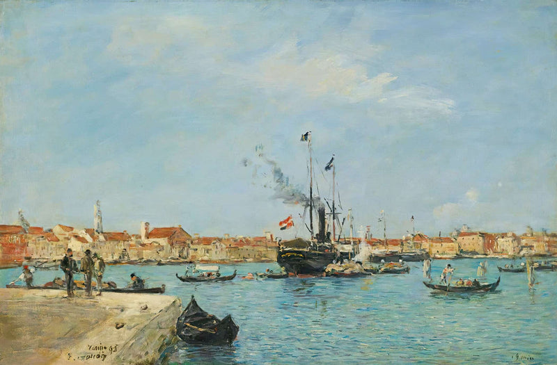 Venise Le Grand Canal Vapeurs Et Gondoles by Eugene Boudin